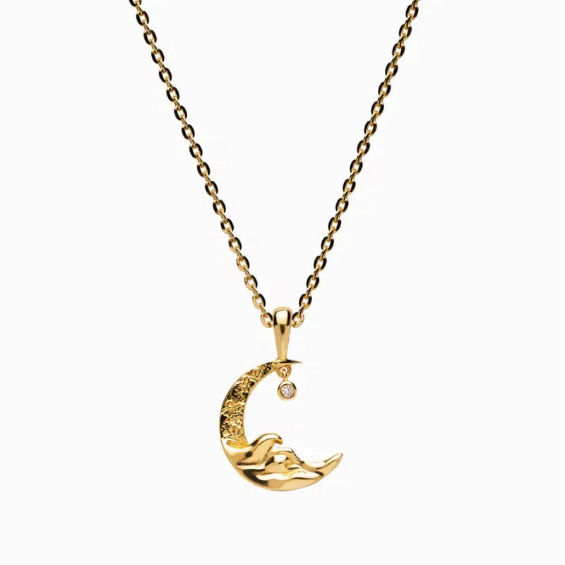 18K Gold-Plated Moon Pendant Necklace - V.I.P Digital Presence