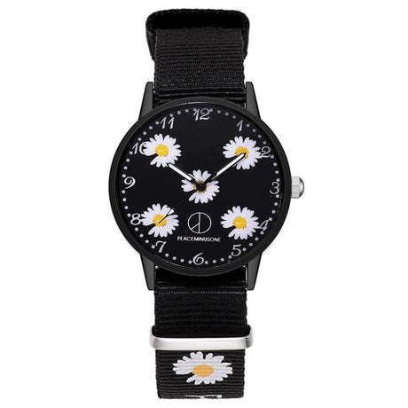 Fashion Daisy Flowers Nylon Band Watches For Women Casual Analog Quartz Wristwatches Women Watches Ladies Clock Relogio Feminino - V.I.P Digital Presence