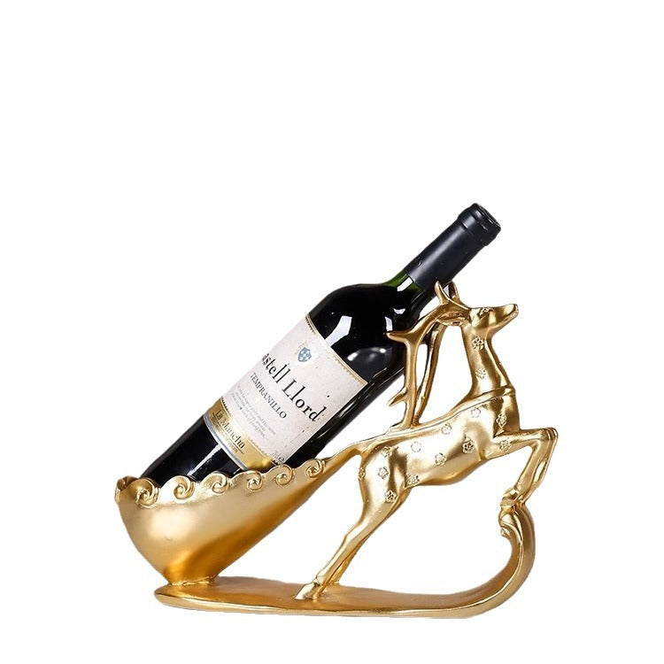 Creative Golden Deer Wine Rack Living Room Wine Cabinet Decoration Home TV Cabinet Decoration Red Wine Rack Decorative Crafts - V.I.P Digital Presence
