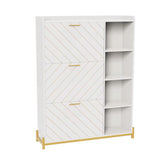 Shoe Cabinet with 3 Flip Drawers & Open Shelves, Modern Entryway Shoe Storage Cabinet Slim, Narrow Hidden Shoe Rack for Heels - V.I.P Digital Presence