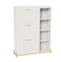 Shoe Cabinet with 3 Flip Drawers & Open Shelves, Modern Entryway Shoe Storage Cabinet Slim, Narrow Hidden Shoe Rack for Heels - V.I.P Digital Presence