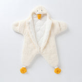 Little Yellow Duck Baby Wrapped with Lamb Fleece Thickened Newborn Baby Wrapped with Anti Startle Sleeping Bag for Newborn