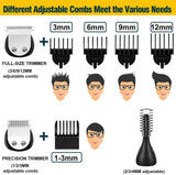 New 6 in 1 Multifunctional Hair Clippers Electric Hair Clippers Rechargeable Water Wash LCD Digital Display Haircutting Set - V.I.P Digital Presence