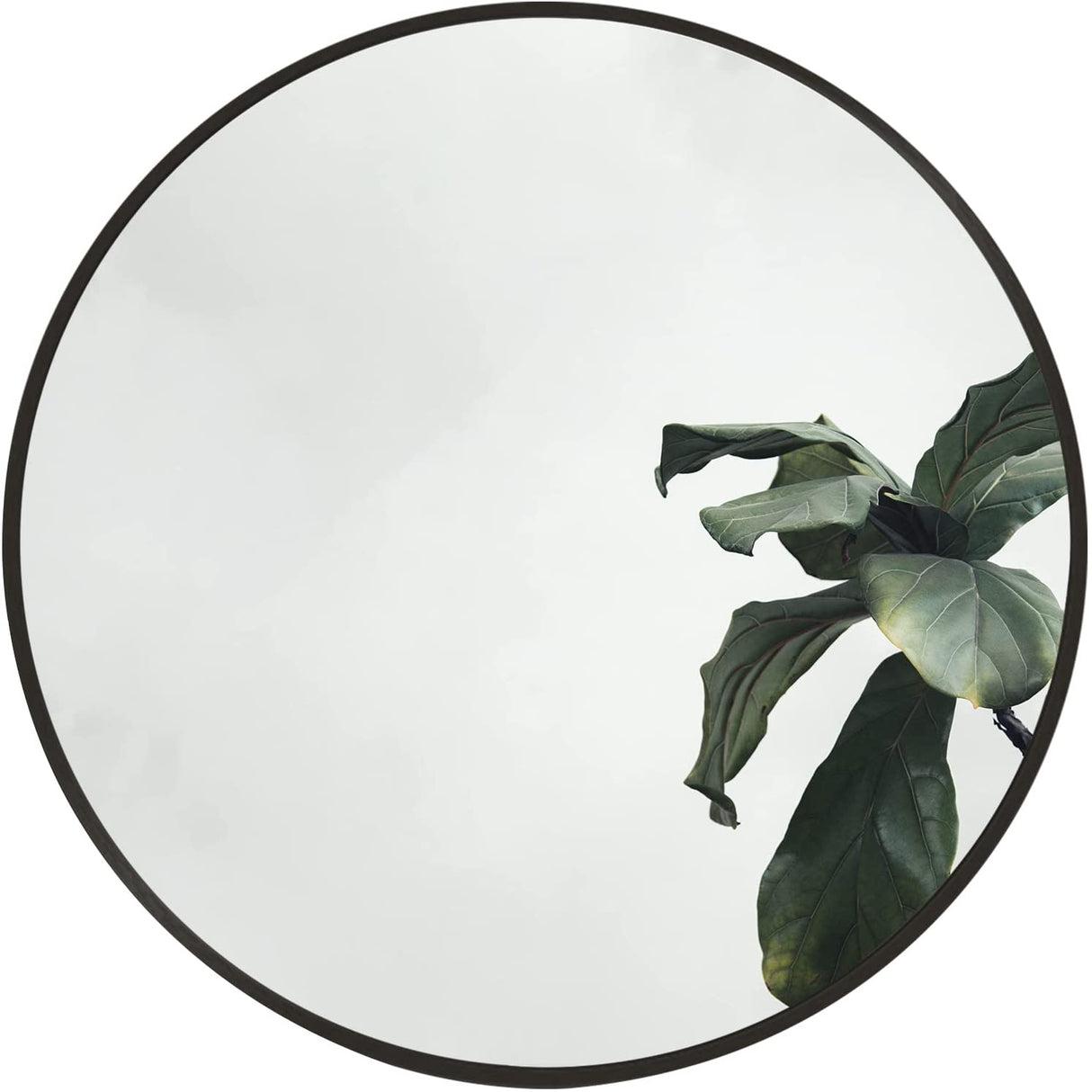 Black 16 Inch Metal Round Bathroom Mirror - V.I.P Digital Presence