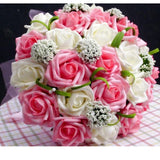 Bride Holding Flowers Romantic Wedding Colorful Bride 's Bouquet Red Pink Blue And Purple Bridal - V.I.P Digital Presence
