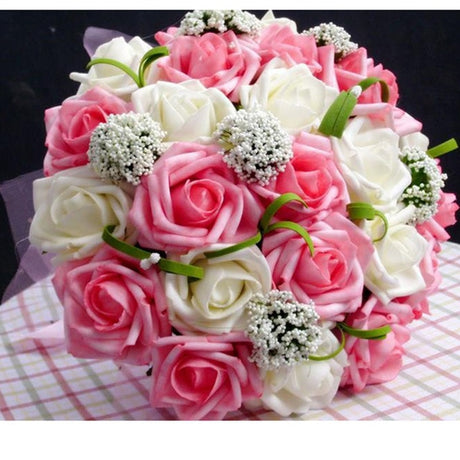 Bride Holding Flowers Romantic Wedding Colorful Bride 's Bouquet Red Pink Blue And Purple Bridal - V.I.P Digital Presence