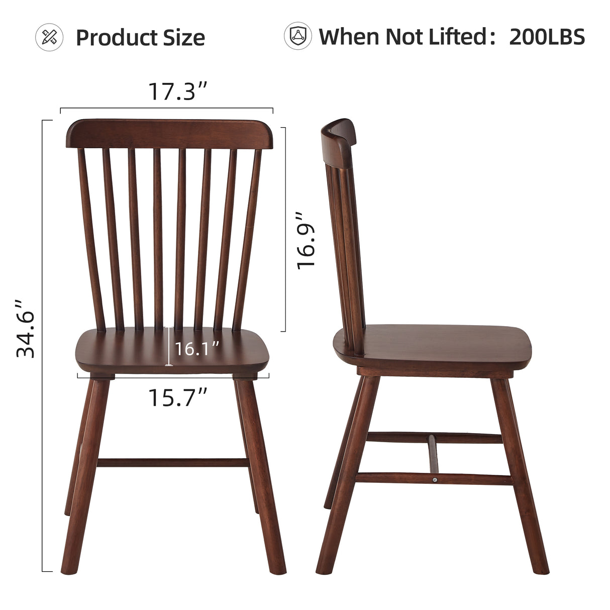 4 dining chairs, walnut wood, rubberwood material, dining chairs, solid wood chairs, solid wood dining table chairs - V.I.P Digital Presence