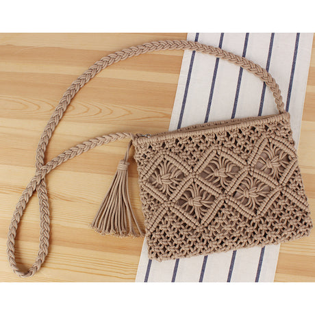 Tassel Handheld Woven Bag Retro Handheld Woven Bag Summer Vacation Tourism Beach Bag - V.I.P Digital Presence