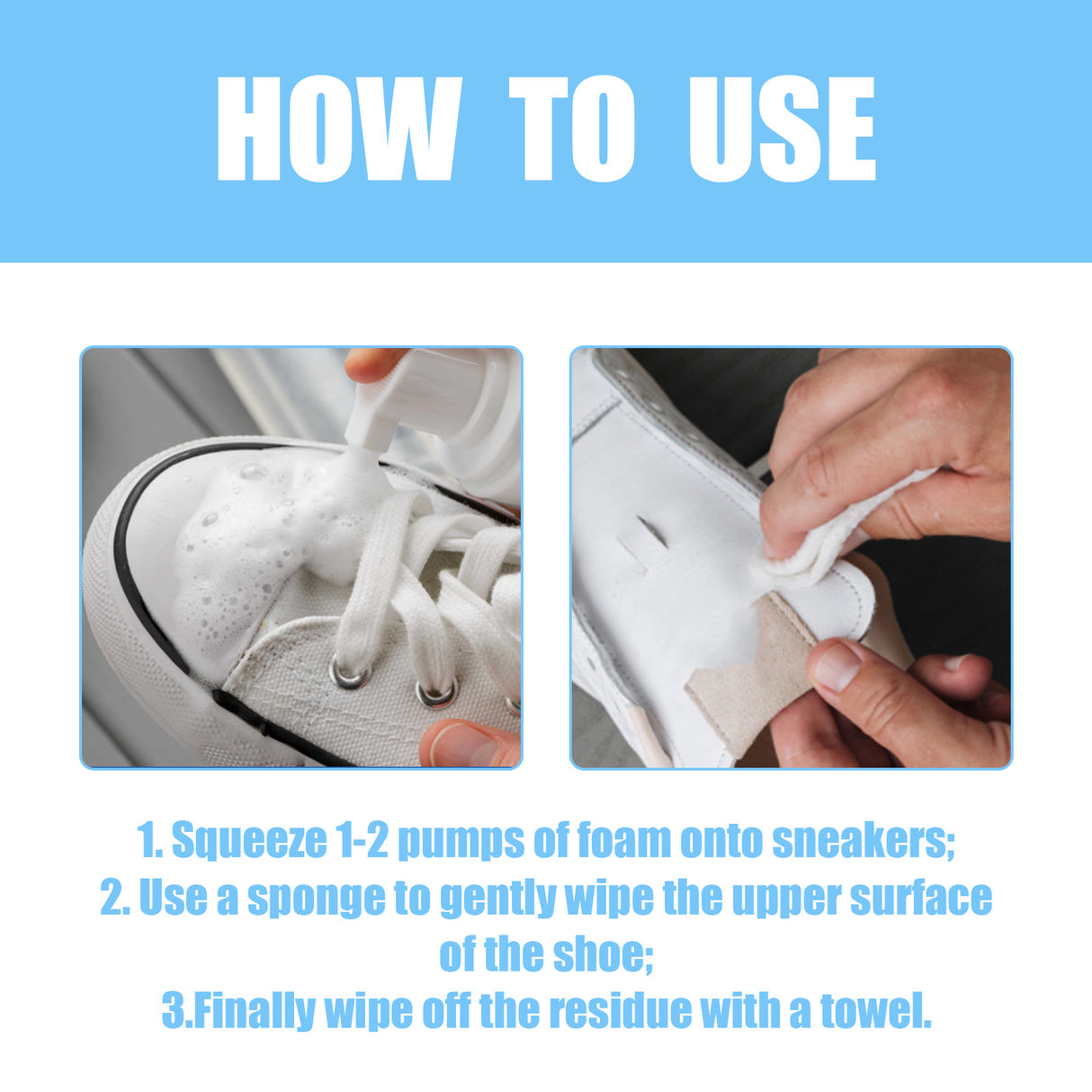Foam Sneaker Cleaner, Small White Shoes Clean Stains Yellow Oxidation Portable No-Wash Cleaning - V.I.P Digital Presence
