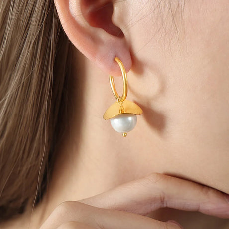 18K Gold-Plated Bead Dangle Earrings - V.I.P Digital Presence