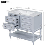 36'' Bathroom Vanity with Medicine Cabinet, Modern Mirror Cabinet with Adjustable Shelf, Bathroom Storage Cabinet with 4 Drawers - V.I.P Digital Presence