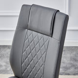 Comes with faux leather cushioned seats living room chairs with metal legs (gray+PU leather)