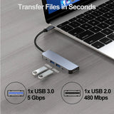 5-in-1 Type-C to HDMI Adapter USB C HUB 4K30Hz PD100W Docking Station USB-C 3.1 Splitter for MacBook iPad Pro Huawei USB 3.0 HUB - V.I.P Digital Presence