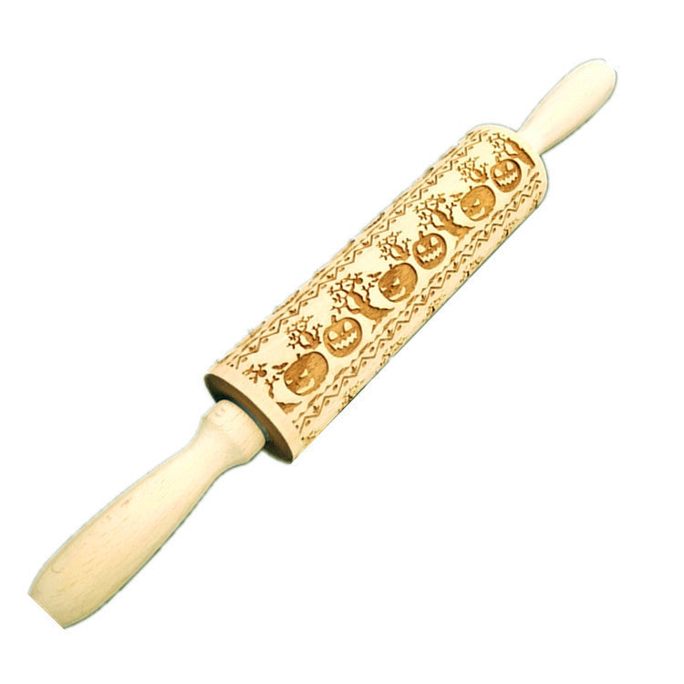 Wooden Rolling Pin Beechwood Laser Engraved Printed Rolling Pin Embossing Rolling Pin Christmas Flip Sugar Cookie Rolling Pin - V.I.P Digital Presence