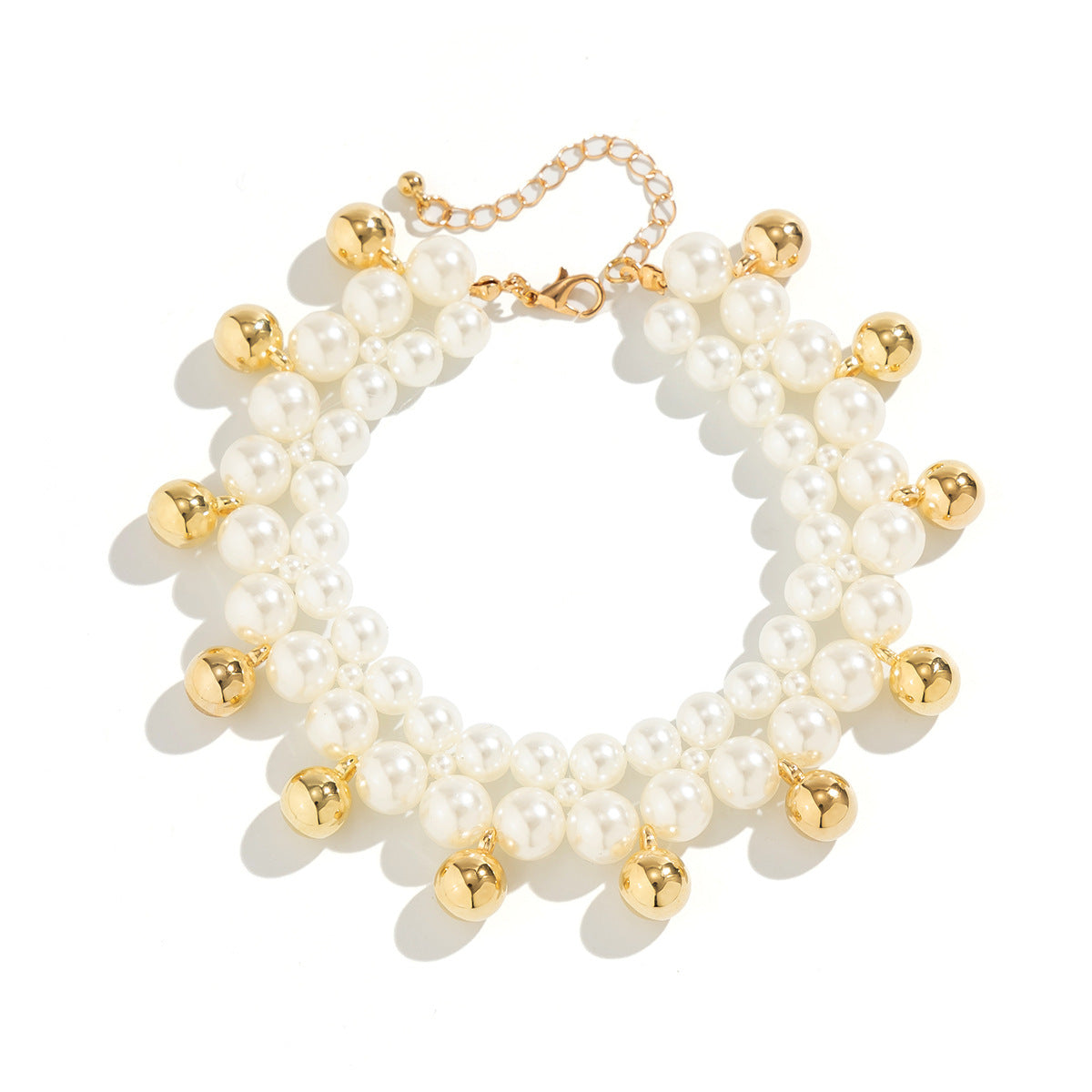 Vacation style beach imitation pearl ankle chain women's simple double-layer CCB round bead bead Anklet foot decoration - V.I.P Digital Presence