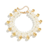 Vacation style beach imitation pearl ankle chain women's simple double-layer CCB round bead bead Anklet foot decoration - V.I.P Digital Presence