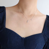 Full diamond hip-hop fashion cross necklace with micro inlaid collarbone chain titanium steel silver non fading women's style - V.I.P Digital Presence