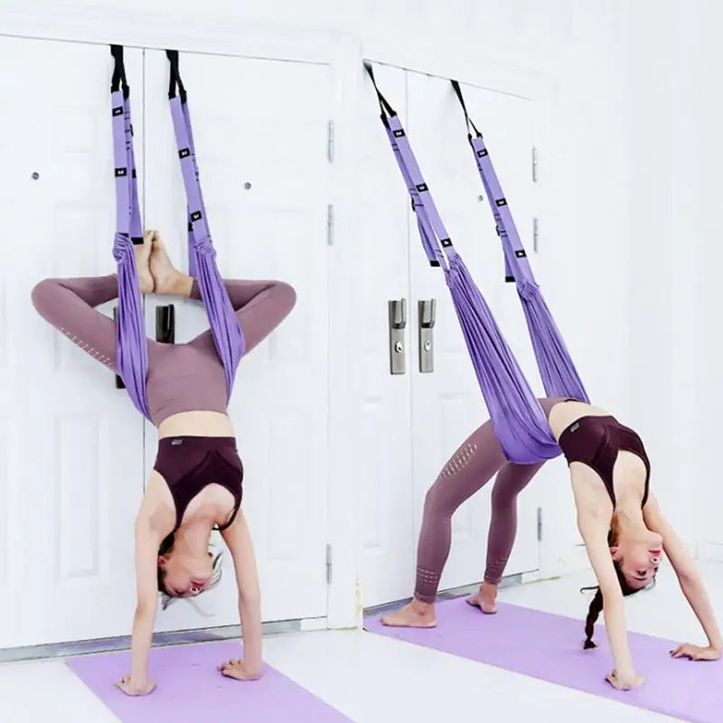 Adjustable Aerial Yoga Strap Elastic Stretch Door Hanging Yoga Belts Hammock Swing Aerial Yoga Rope Fitness Device For Women - V.I.P Digital Presence