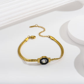 Zircon 18K Bracelet Necklace Zircon Geometry Fashion Simple Titanium Steel Bracelet - V.I.P Digital Presence