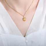 Clavicle chain fashionable and simple small sun pendant titanium steel necklace for women - V.I.P Digital Presence