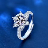 Mozambique 925 sterling silver ring with a female design sense, niche snowflake ring - V.I.P Digital Presence