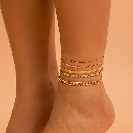 Love Beaded Punk Chain Foot Chain Set Hip Hop Personalized Snake Bone Chain Foot - V.I.P Digital Presence
