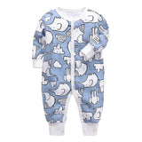 Newborn Footed Pajamas Zipper Girl and Boy Romper Long Sleeve Jumpsuit Cotton Solid White Fashion 0-24 Months Baby Clothes - V.I.P Digital Presence