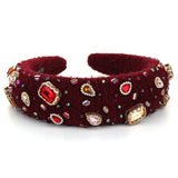 Heavy Industry Baroque Crystal Hair Hoop Women's Handmade Sewn Water Diamond Sponge Head Hoop Headpiece - V.I.P Digital Presence