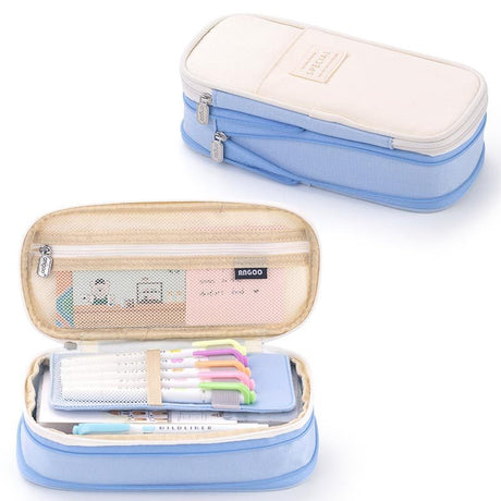 Macaron color block can transform into a large capacity upgraded pencil case stationery - V.I.P Digital Presence