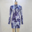 High Neck Long Sleeve Printed Dress - V.I.P Digital Presence