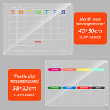 Acrylic message board magnetic refrigerator sticker household erasable calendar transparent note display board - V.I.P Digital Presence