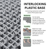 12 x 12 inch gray interlocking deck tiles, plastic waterproof pebble pattern, pack of 12 pieces - V.I.P Digital Presence