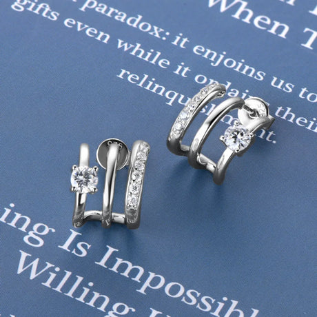 Moissanite 925 Sterling Silver Earrings - V.I.P Digital Presence