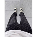 High Street Hip Hop Trousers, Trendy Brand Cool and Handsome Jacquard Full Print Jeans for Men, American Style Vibe Straight Leg Pants - V.I.P Digital Presence