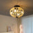 Beaded Fan lamp Wood Beaded Chandelier Oak White - V.I.P Digital Presence