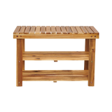 Acacia Wood Shoe Rack Bench Strong Weight Bearing Upto 200 LBS Best Ideas For Entryway Frontdoor Bathroom, Natural Color. - V.I.P Digital Presence