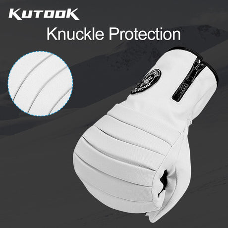KUTOOK Winter Ski Mittens Windproof Snowboard Mittens Thermal Fleece Lining Skiing Gloves Waterproof Goatskin Palm Outdoor Sport - V.I.P Digital Presence