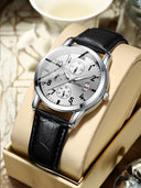 New Men's Watch Student Men's Night Light Waterproof Sports Leather Strap Black Quartz Watch - V.I.P Digital Presence