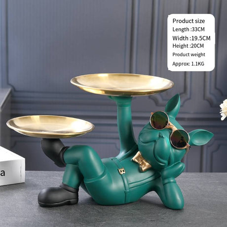 Creative Wealth Dog Ornament Entrance Key Storage Tray Desktop Candy Plate Home Decoration - V.I.P Digital Presence