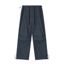 Wrinkled Casual Straight Cargo Pants Men's American Loose Solid Color Thin Sports Drawstring Cuffed Long Trousers - V.I.P Digital Presence