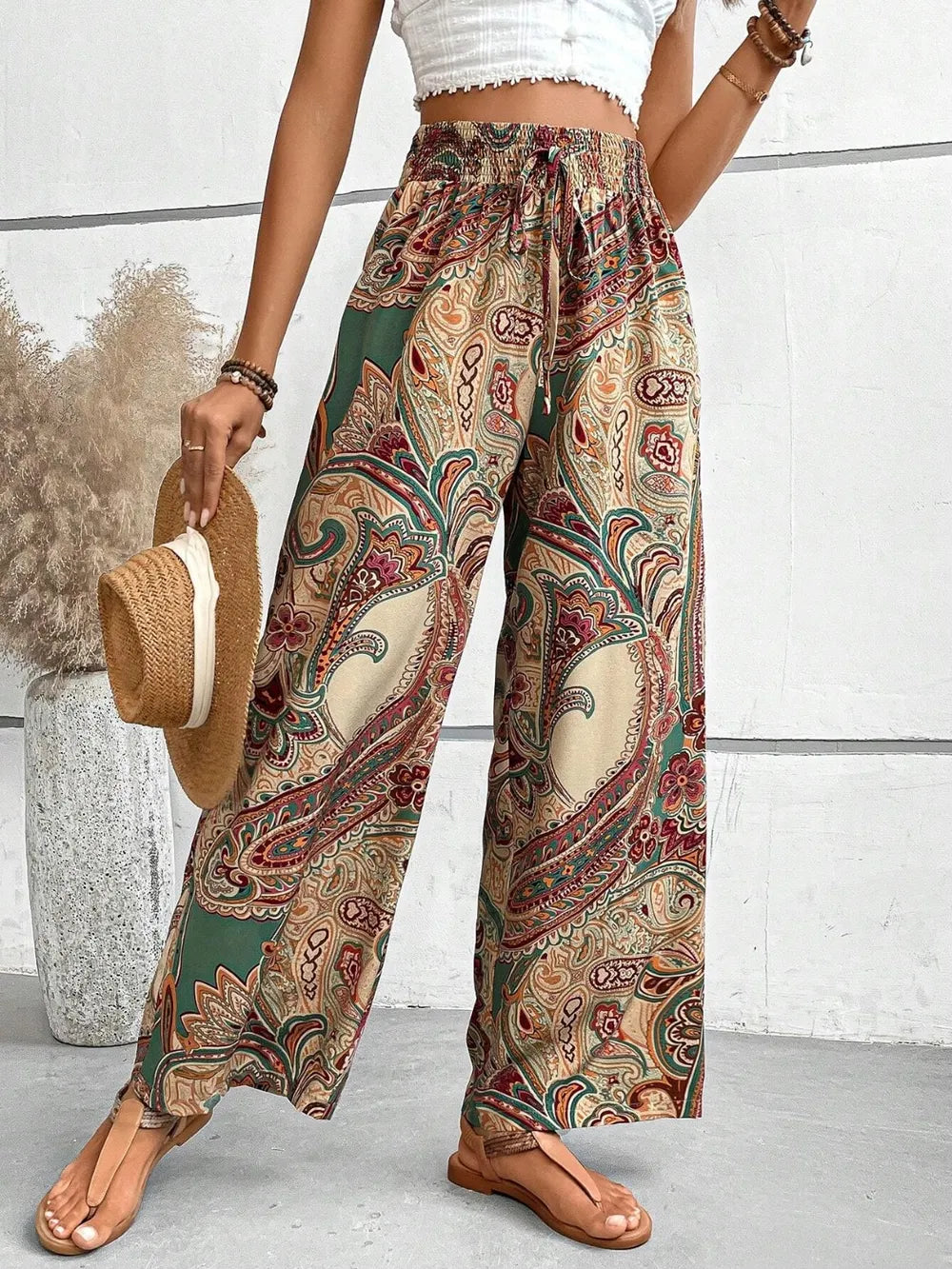 Printed Wide Leg Pants - V.I.P Digital Presence