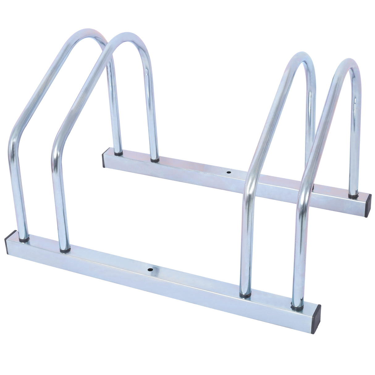 2 bicycle ground bike parking racks 22-28 inch wheel supports, maximum tire width 2.15 inches, galvanized - V.I.P Digital Presence