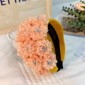 Flower series fashionable wide edge handmade fabric headband headband for women - V.I.P Digital Presence