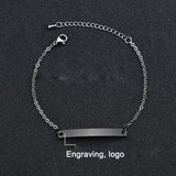 Stainless steel personalized engraved three color curved bracelet simple and personalized women's bracelet - V.I.P Digital Presence