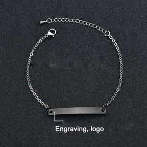 Stainless steel personalized engraved three color curved bracelet simple and personalized women's bracelet - V.I.P Digital Presence