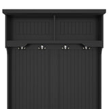 Hall Tree with Storage Shoe Bench for Entryway and Hallway, 4-in-1 Design Coat Racks with 4 Hooks for Living Room, Black - V.I.P Digital Presence