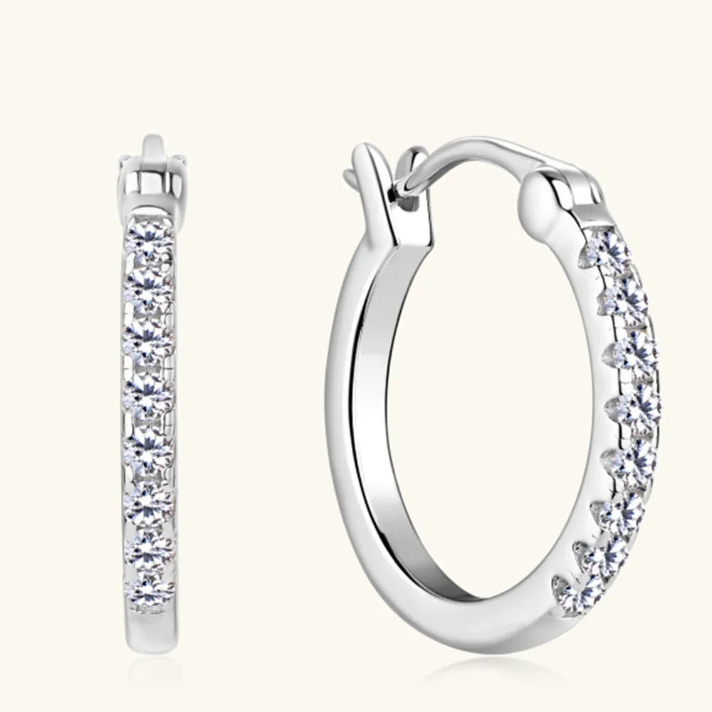 925 Sterling Silver Moissanite Huggie Earrings - V.I.P Digital Presence