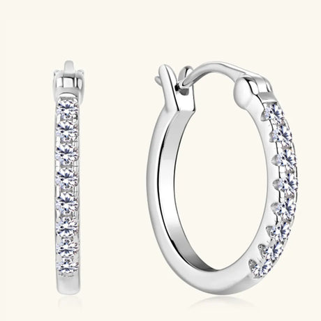 925 Sterling Silver Moissanite Huggie Earrings - V.I.P Digital Presence