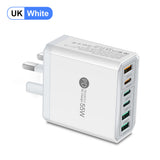 Cargador de teléfono móvil de carga rápida estándar PD55W QC3.0 + PD25W 3PD + 3USB cabezal de carga de viaje
