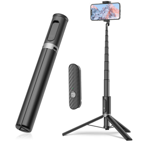 New 150cm Long Selfie Stick Tripod Carbon Fiber Plastic Detachable Remote Control AB202 Max Phone Compatibility Rotatable - V.I.P Digital Presence